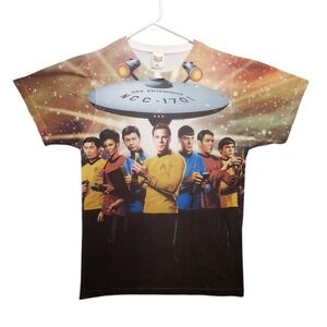 Vintage Star Trek The Next Generation NCC 1701 All Over Print T Shirt Men Medium